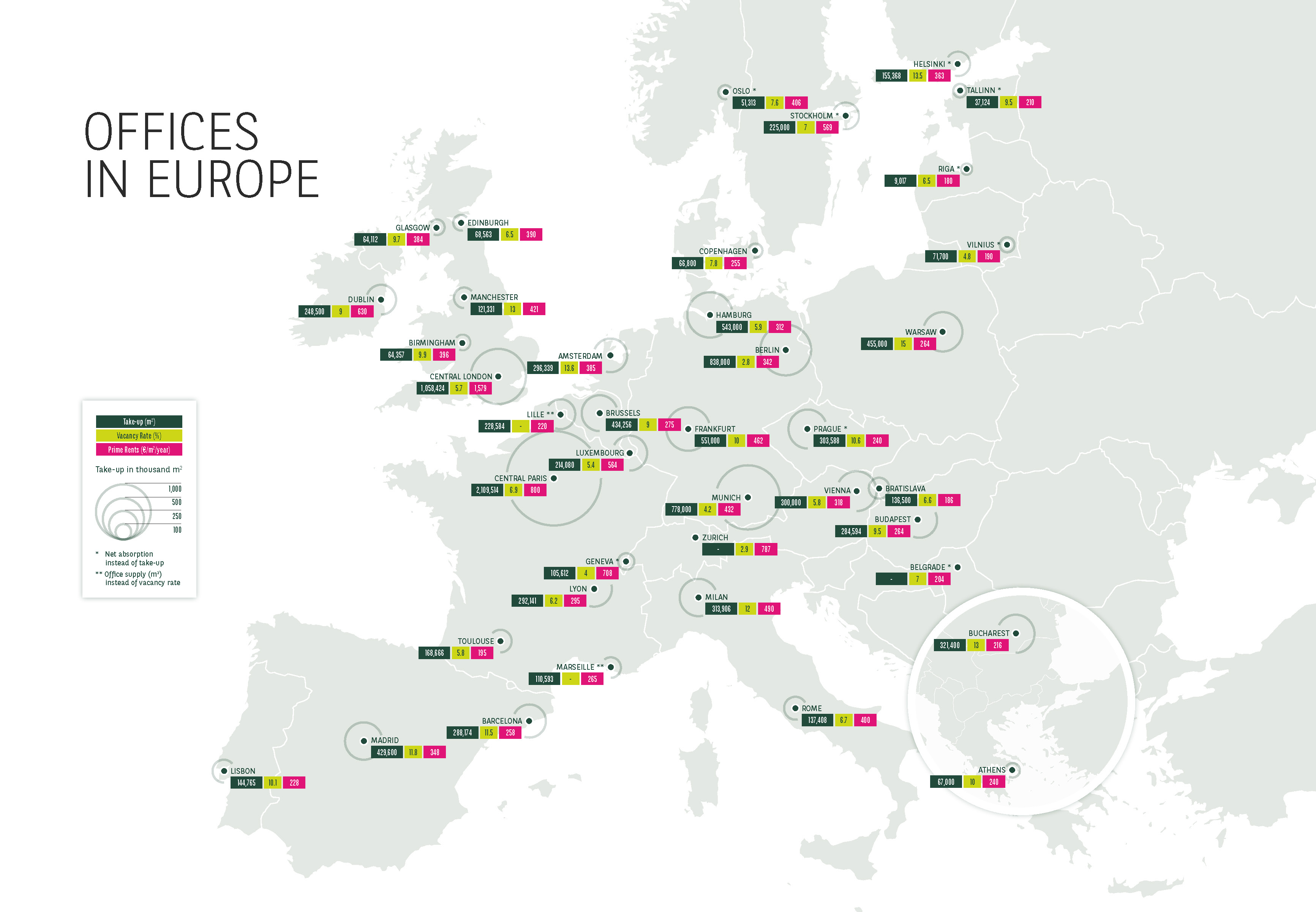 Carte Offices in Europe - BNP Paribas Real Estate